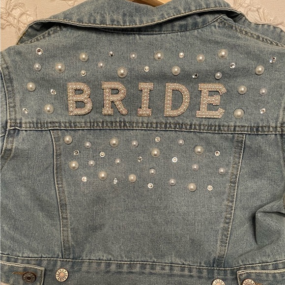 Custom Made Bride Crop Jean Jacket - Picture 3 of 5